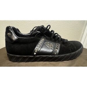 Philipp Plein Skull Studded Sneakers Black Y2K Goth Punk Rock Low Top EU45